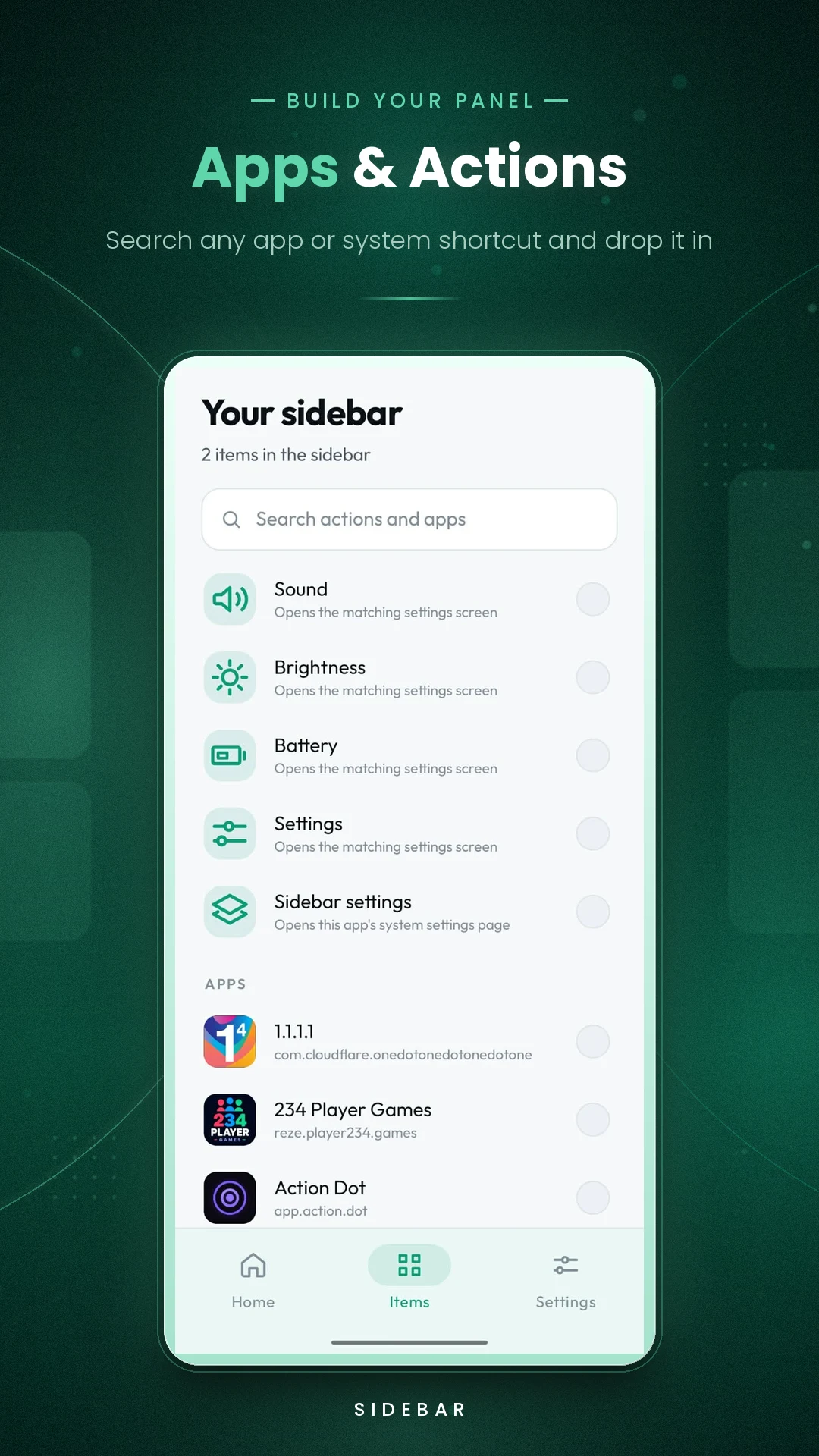 Sidebar App screenshot