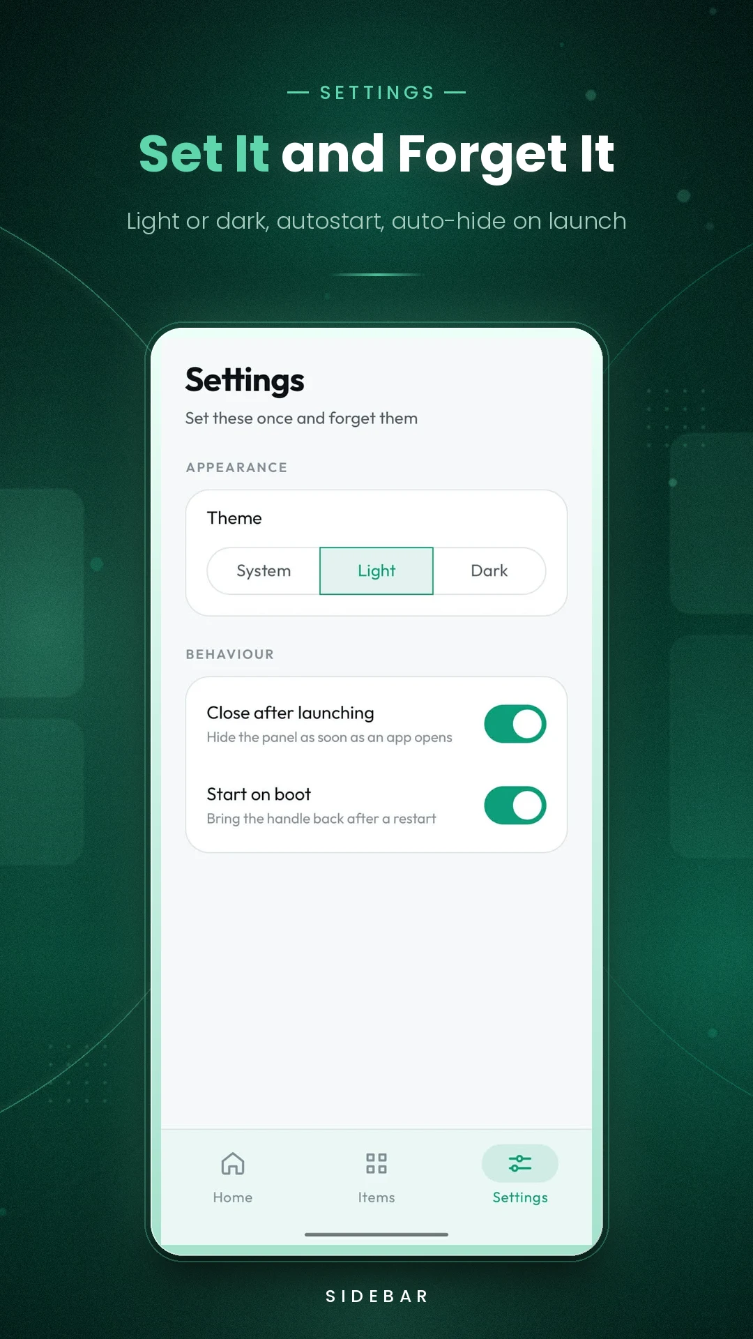 Sidebar App screenshot